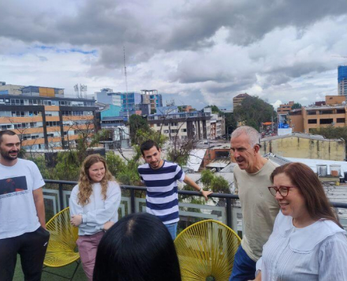 Group of students in a class learning Colombian Spanish at Learn More Than Spanish in Bogota