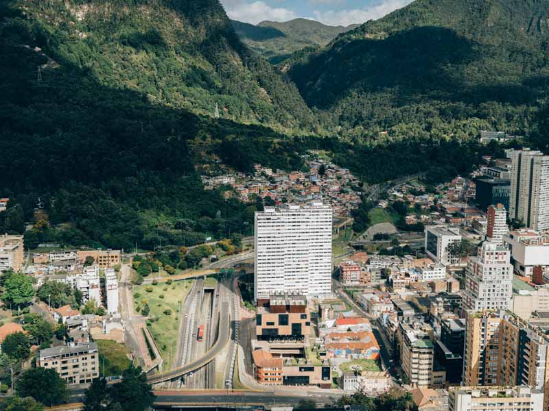 Bogota, Colombia Mountains and city
