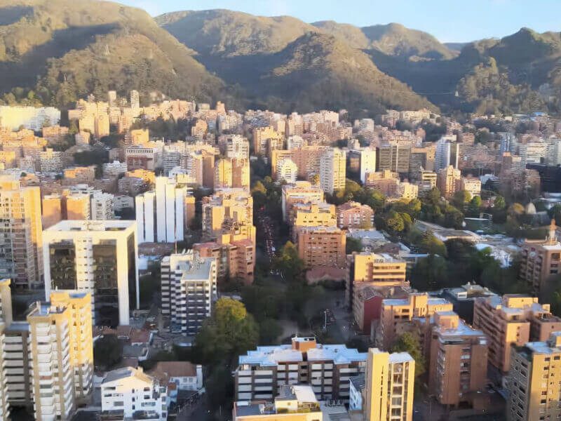 Bogota, Colombia Mountains and city