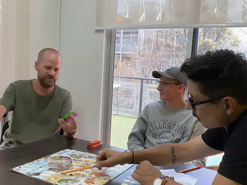 Group of students in classroom learning Spanish