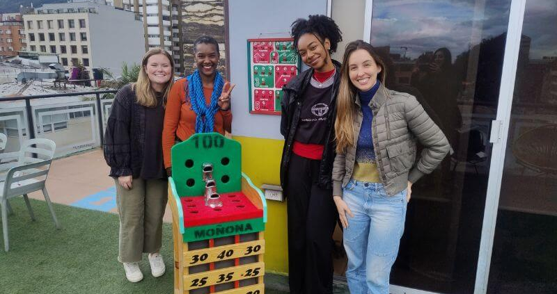 Group of students at Learn More Than Spanish School in Bogota learning Colombian Spanish