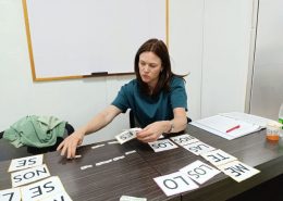 International student in a classroom learnig Spanish in Bogota at Learn More Than Spanish